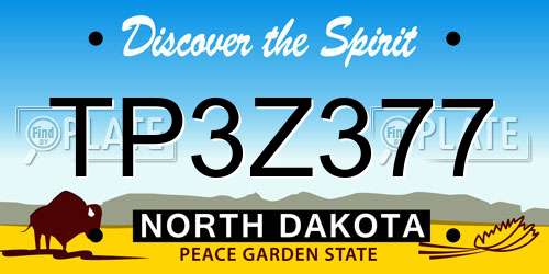 TP3Z377 North Dakota License Plate