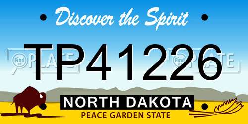 TP41226 North Dakota License Plate