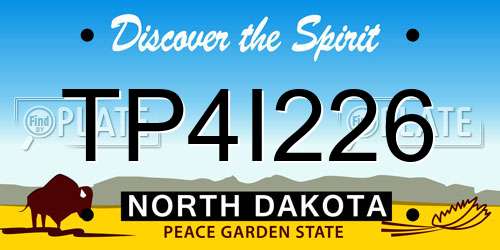 TP4I226 North Dakota License Plate