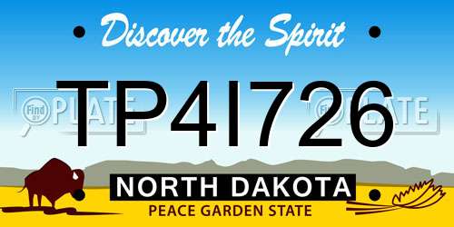 TP4I726 North Dakota License Plate