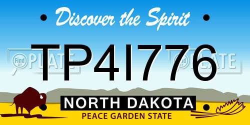 TP4I776 North Dakota License Plate