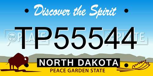 TP55544 North Dakota License Plate