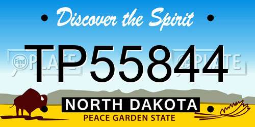 TP55844 North Dakota License Plate