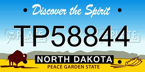 TP58844 North Dakota License Plate