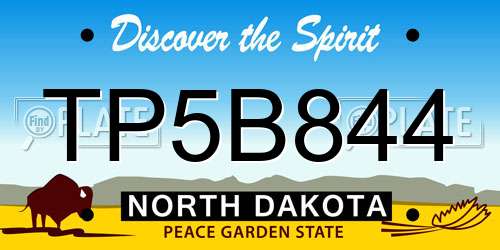 TP5B844 North Dakota License Plate