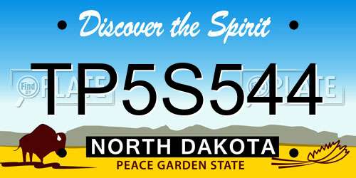 TP5S544 North Dakota License Plate