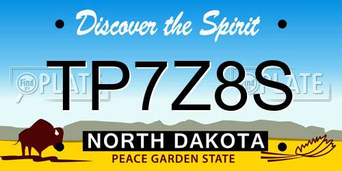 TP7Z8S North Dakota License Plate