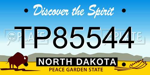 TP85544 North Dakota License Plate