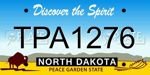 TPA1276 North Dakota License Plate