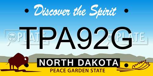 TPA92G North Dakota License Plate
