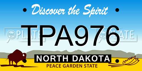 TPA976 North Dakota License Plate