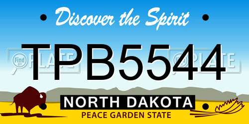 TPB5544 North Dakota License Plate