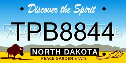 TPB8844 North Dakota License Plate
