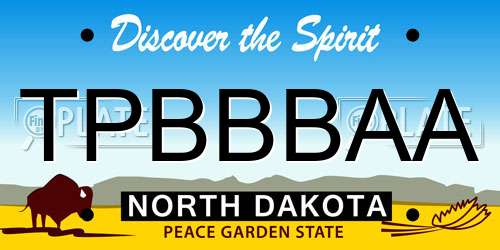 TPBBBAA North Dakota License Plate