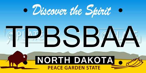 TPBSBAA North Dakota License Plate