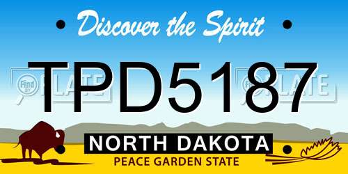 TPD5187 North Dakota License Plate