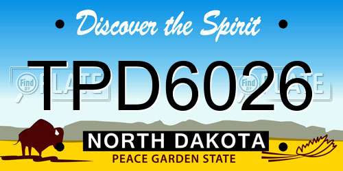 TPD6026 North Dakota License Plate