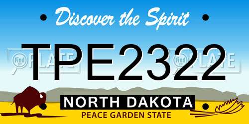 TPE2322 North Dakota License Plate