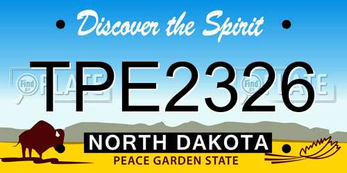TPE2326 North Dakota License Plate