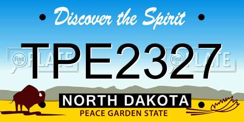 TPE2327 North Dakota License Plate