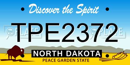 TPE2372 North Dakota License Plate