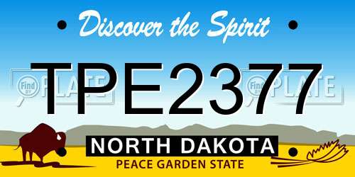 TPE2377 North Dakota License Plate