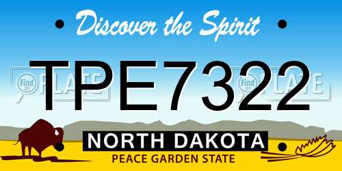 TPE7322 North Dakota License Plate