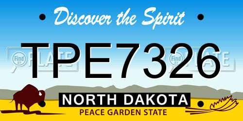 TPE7326 North Dakota License Plate