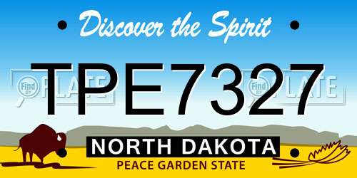TPE7327 North Dakota License Plate