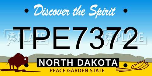 TPE7372 North Dakota License Plate