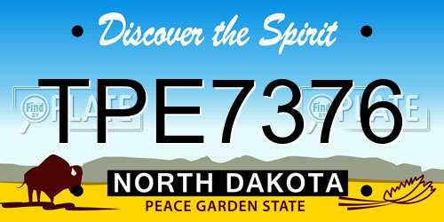 TPE7376 North Dakota License Plate