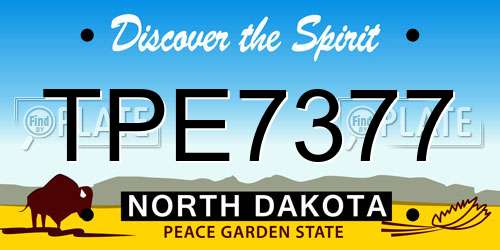 TPE7377 North Dakota License Plate