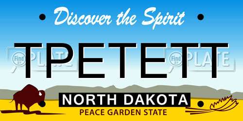 TPETETT North Dakota License Plate