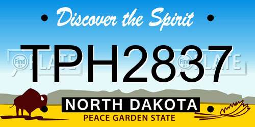 TPH2837 North Dakota License Plate