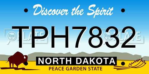 TPH7832 North Dakota License Plate