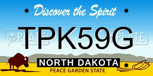 TPK59G North Dakota License Plate