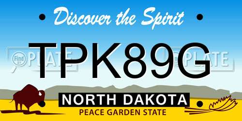 TPK89G North Dakota License Plate