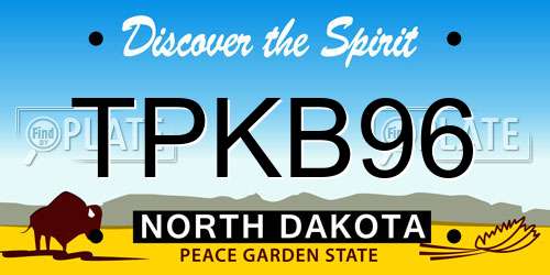 TPKB96 North Dakota License Plate