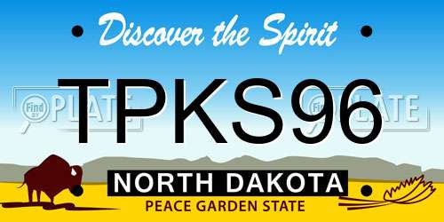 TPKS96 North Dakota License Plate