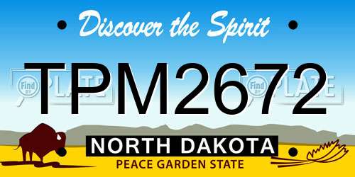 TPM2672 North Dakota License Plate
