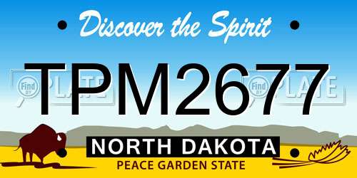 TPM2677 North Dakota License Plate