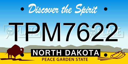 TPM7622 North Dakota License Plate