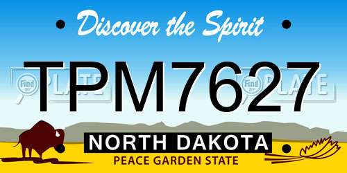 TPM7627 North Dakota License Plate