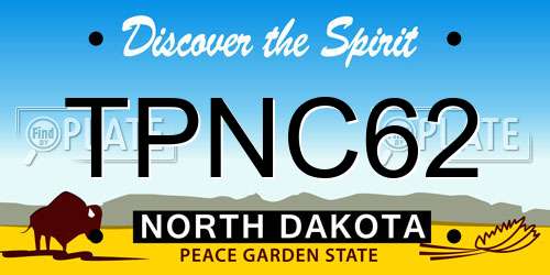 TPNC62 North Dakota License Plate
