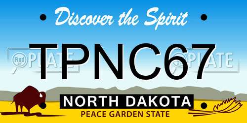 TPNC67 North Dakota License Plate