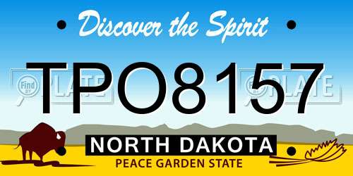 TPO8157 North Dakota License Plate