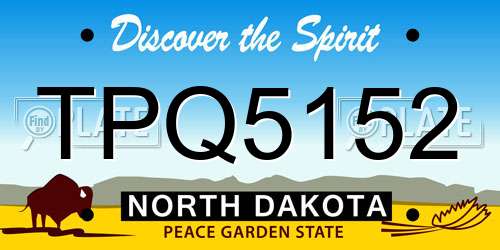 TPQ5152 North Dakota License Plate