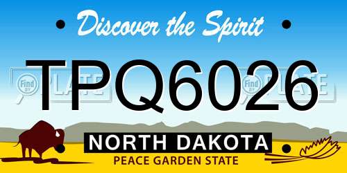 TPQ6026 North Dakota License Plate