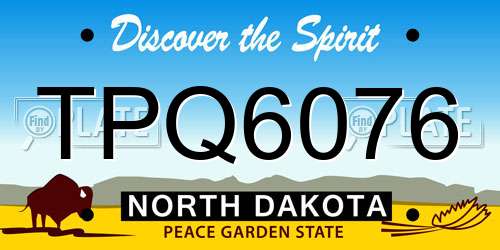 TPQ6076 North Dakota License Plate