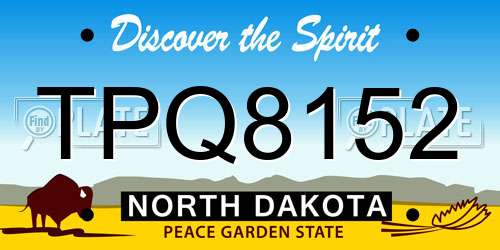 TPQ8152 North Dakota License Plate
